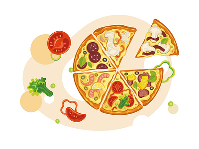 Pizza business design flat illustration pizza ui ux vector website