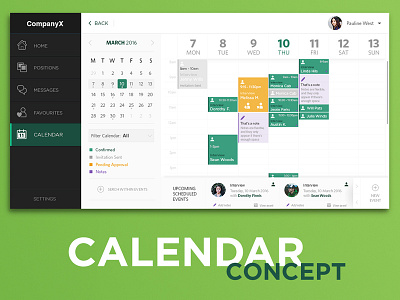 Calendar UI Concept calendar calendar ui ui ux