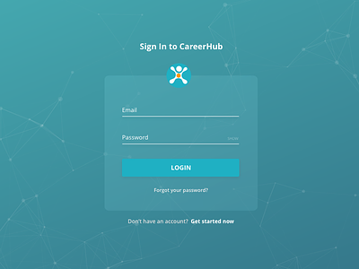 CareerHub Log In Screen concept design log in login particles sign up ui user interface ux web design website