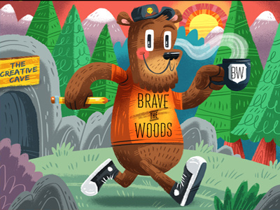 Bearded Bear Braves the Woods