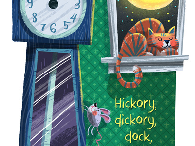 Nursery Rhyme Series (Hickory Dickory Dock) illustration nursery rhyme