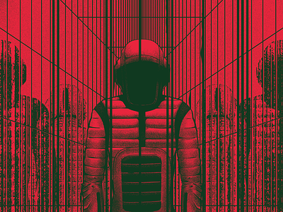 Beyond the Black Rainbow Poster abstract art design distorted figure film horror illustration mirrors movie poster sci-fi thriller
