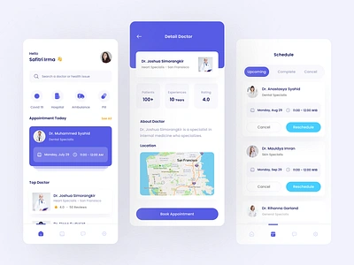Medicare - Doctor Appointment App android application clean clinic doctor app doctor appointment health health app healthcare hospital ios medical app medicine minimal mobile mobile app patient ui ux vaccine