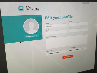 YYC Memoriesprofile profile ui web app