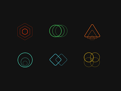 Geometric Shape Icons abstract dark geometric icon icon set minimalist redesign shapes