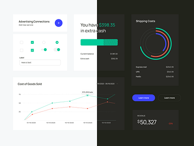 Data Visualization Components Design analytics charts components dark dashboard data finance finance app graphs theme ui