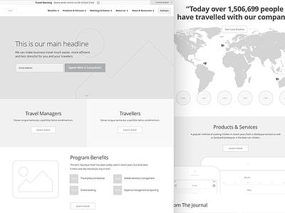 Travel Site Wireframes homepage travel ux wireframes