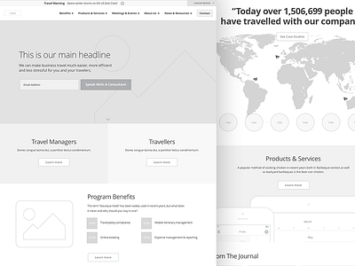 Travel Site Wireframes