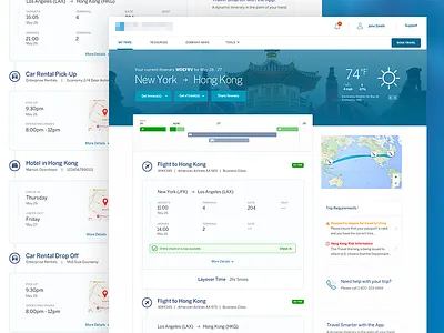 Travel Itinerary app corportate flight itinerary software travel web application