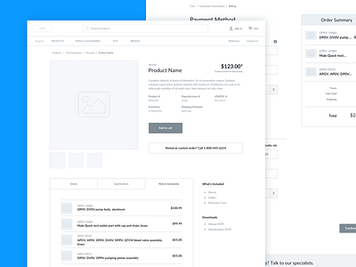 Ecommerce Wireframes