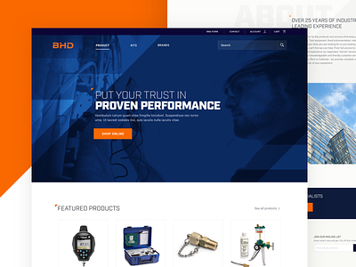 Ecommerce Homepage angles bold ecommerce home industrial ui ux website