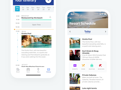 Resort Schedule - Mobile App android app calendar clean date interface ios itinerary mobile schedule