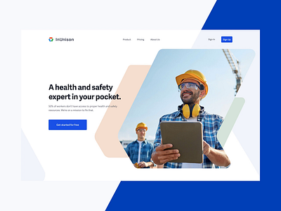 InUnison - Heath & Safety Homepage angles corporate healthcare homepage marketing ux website