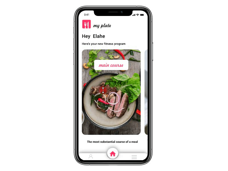diet and fitness program app adobe photoshop app fitness food horizontal scroll invisionstudio prototype animation scrolling ui ux vertically scroll