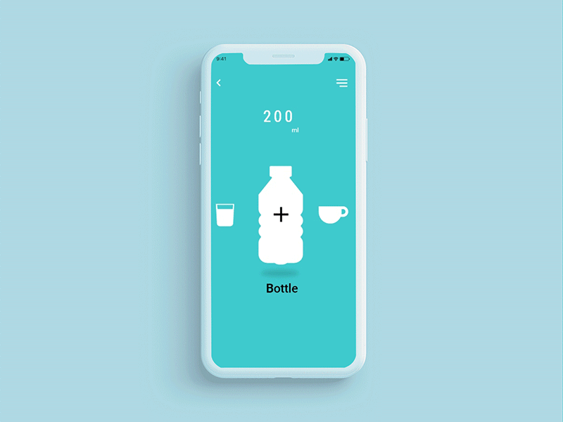 water counter action adobe photoshop adobexd after effect app application counter diet fitness healthy interaction scrolling ui water