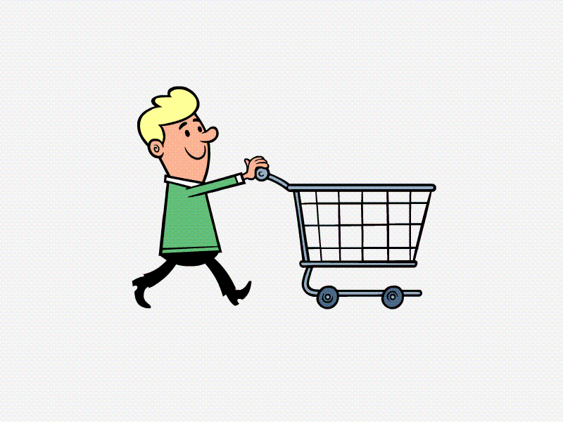 Shopping animation character shopping supermarket