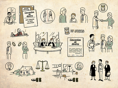 Illustrations divorce illustration law storyboard
