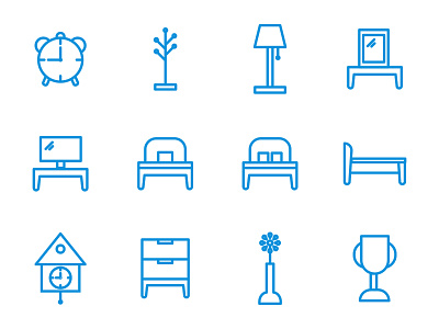 Bedroom icon set animation bussines design icon icon set illustration logo ui vector
