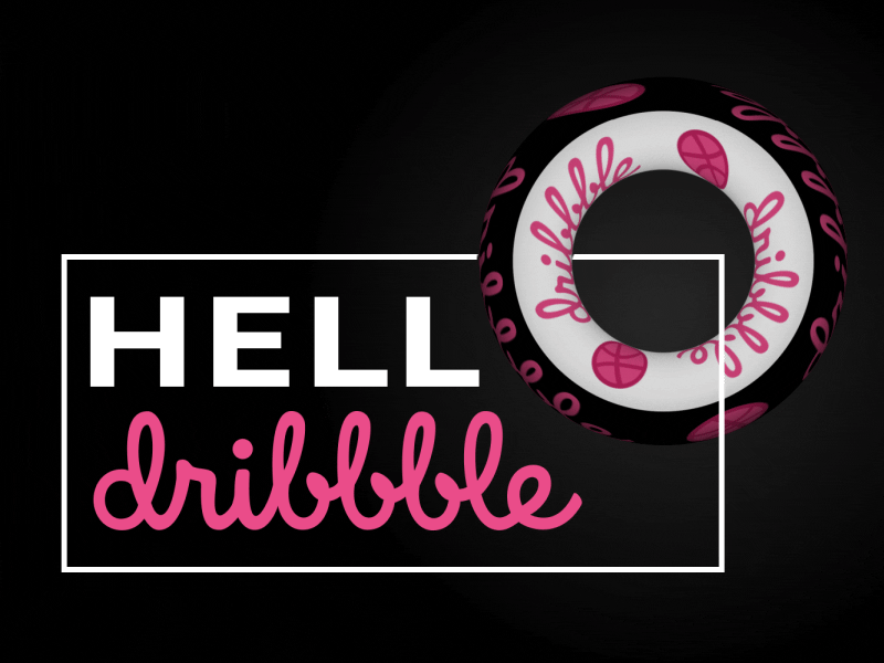 Hello dribbble animation black first shot gif gif animation hello dribbble minimal motion design pink simple ui