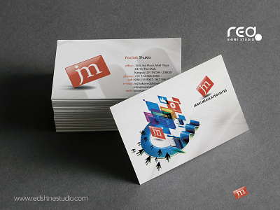 Janki Media Associates Businesss Card branding business card design flat graphic illustration lettering logo media minimal print typography vector