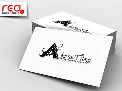 Aarav Films Logo aarav films logo branding business card design entertainment films graphic illustration logo minimal print vector