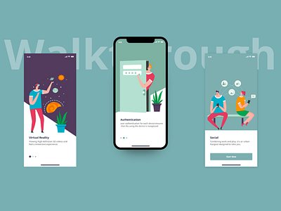 ios Application walkthrough app branding flat illustration illustrator ios ios app design typography ui ux