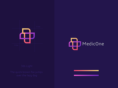 Medic One Logo branding creative creative agency cross doctor favicon first health healthcare interweave logo logos medical medicalcare medicine minimal one outline vector