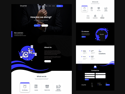 The Press Website Design black blue brand cleaning company cleaning services creative design designer dry cleaning laundry laundry service ui ux webdesign webdevelopment website