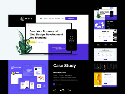 Inkyy website redesign black brand branding casestudy creative agency creative website design designer logo purple redesign redesign concept web web design webdesign website