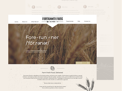 Forerynner foods creative food foodwebsite fore web design webs website wheal
