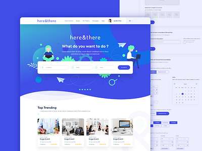here and there web design creative agency design designer flat illustrations web webs