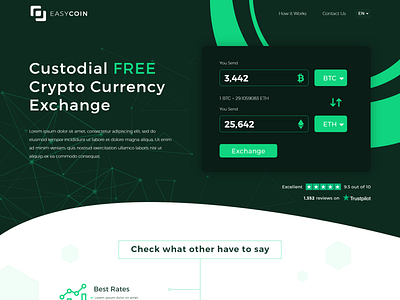 Easy Coin Web Design bitcoin creative agency design exchange graphic illustration ui web website