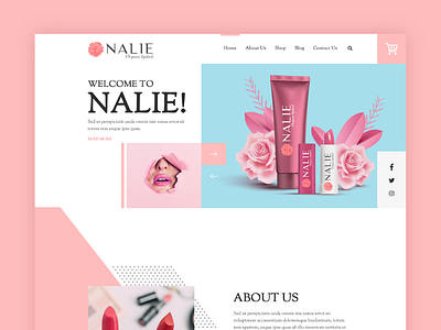 Cosmetic Website Nalie brand branding cosmetic creative design designer illustration web webdesign website websitedesign