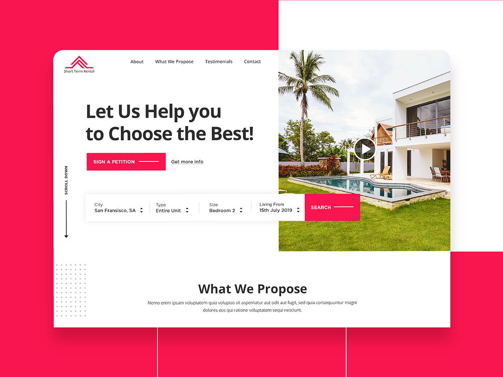 website booking page design