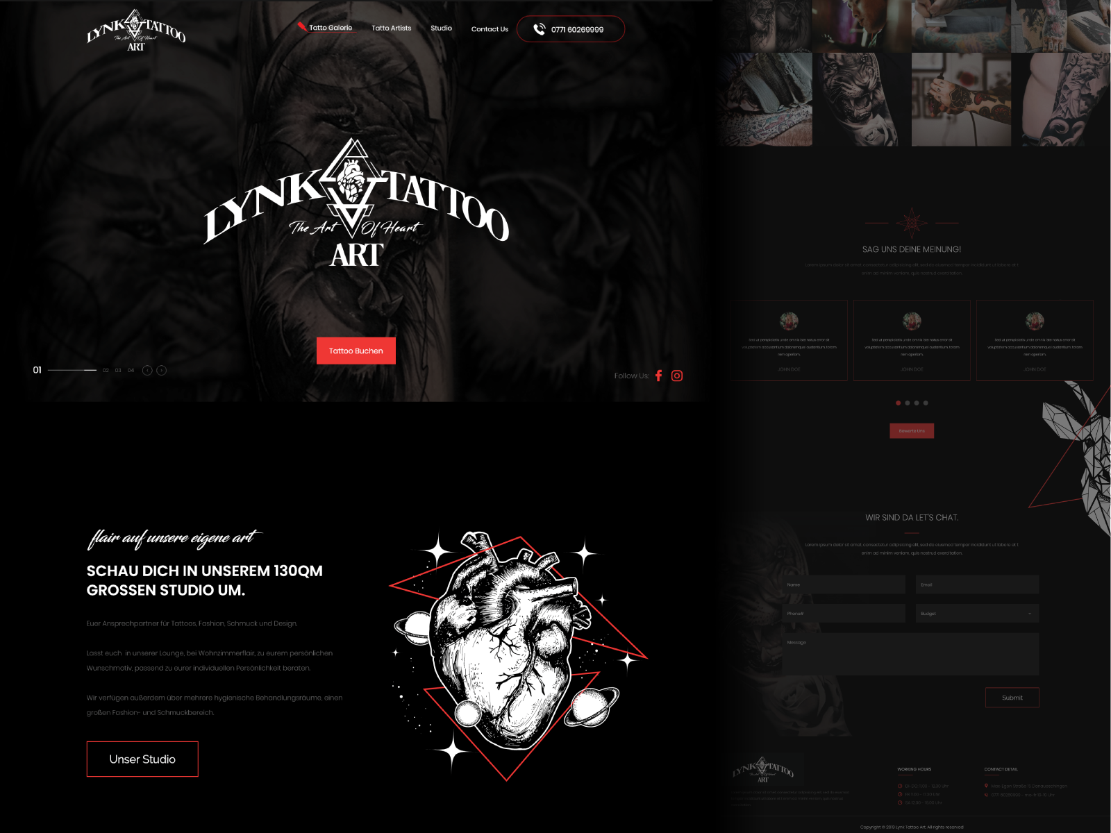 Tattoo Art site Design by inkyy on Dribbble