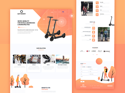 E-Scooter Rental Website Design adobexd creative creative agency design designer electric graphic scooter ui ux web webdesign website