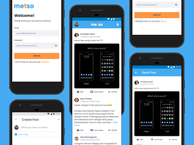 Metso Apps - Design & Code code figma figmadesign mobile app design mobile design mobile ui react native social app social media socialmedia ui ui ux uidesign uiux uxdesign