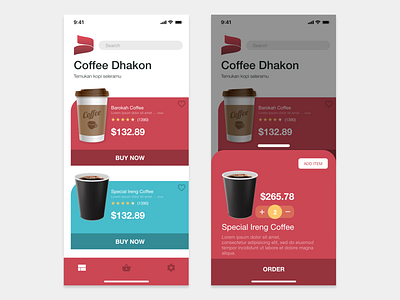 Dhakon Coffee Shop adobexd app branding coffee design flat homepage icon mobile mobileapp shop typography ui uiux ux vector