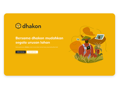 Landing Page Dhakon adobexd brand design illustration ilustration landing landing design landing page ui ux webdesign