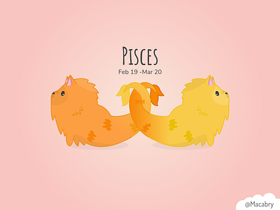 Pomeranians of the Zodiac: Pisces character design cute kawaii pisces pomeranian vector vector illustration zodiac