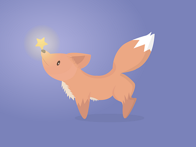 Catch a Falling Star cute fox kawaii vector vector illustration