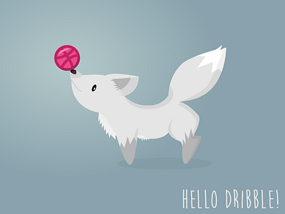 Hello Dribble! cute fox kawaii vector vector illustration