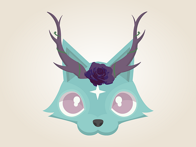 Foxalope character design cute fox jackalope kawaii vector vector illustration