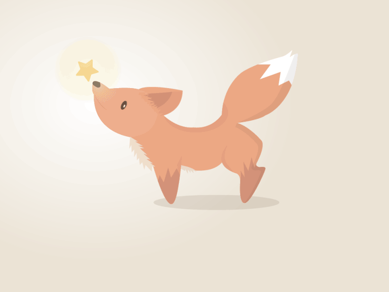 Catch a Falling Star - Again! animation character design cute fox gif illustration kawaii vector vector illustration