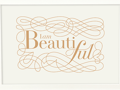 I am Beautiful digitized hand lettering script style