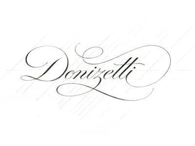 Donizetti lettering logotype pencil sketch