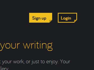 Storylific Home buttons calltoaction login signup storylific yellow