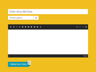 Upload page editor rich story storylific text upload