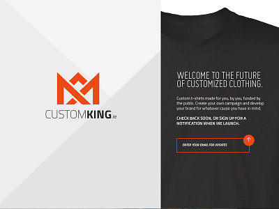 Custom King landing page black custom customise king landing orange page tshirt white