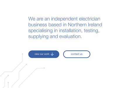 One-page electrician site blue circuits electrical electrician industry one page website white